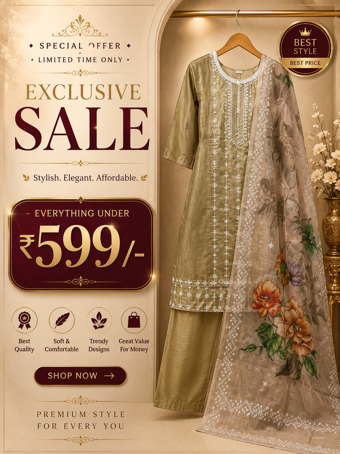 SALE!! FLAT 599/-