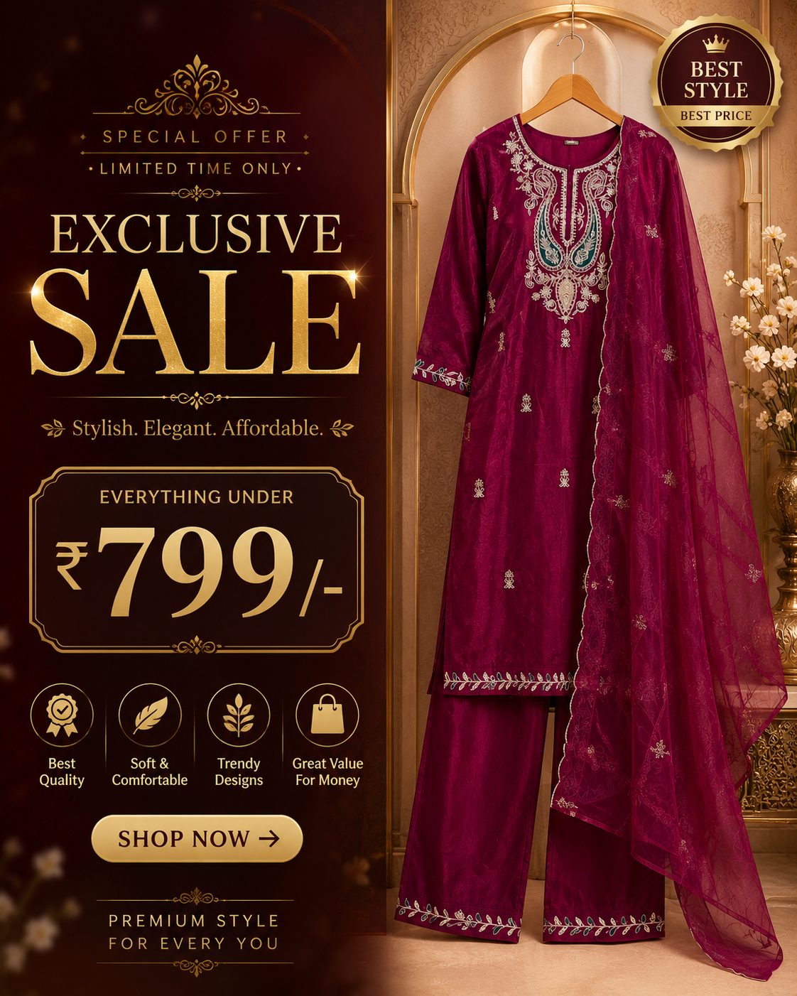 SALE! FLAT 799/-