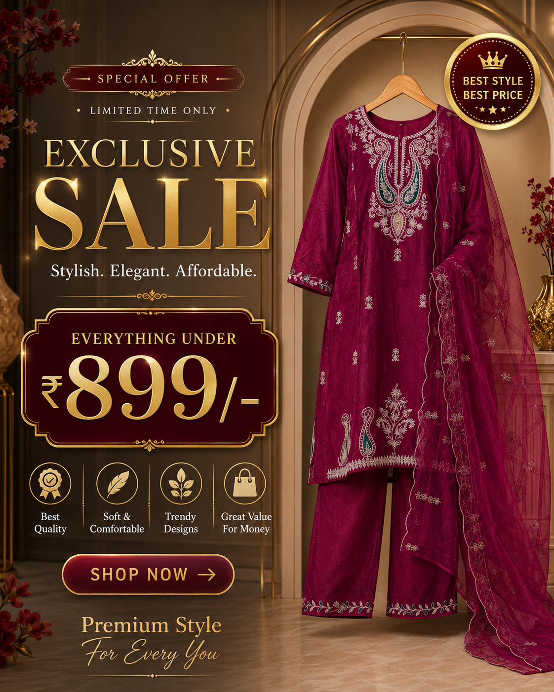 SALE! FLAT 899/-