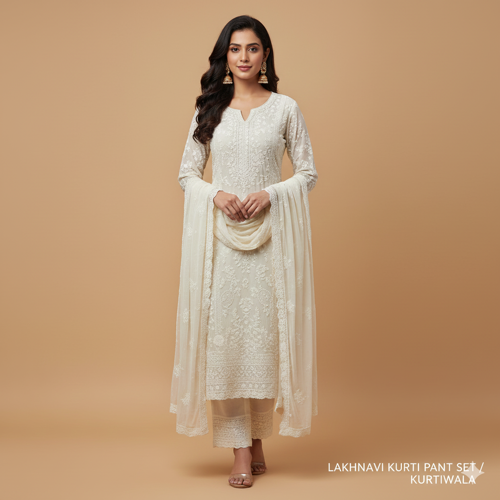 Lakhnavi Kurti Pant Sets