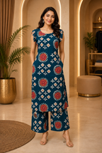 Deep Teal 24 Grade Heavy Rayon Co-ord Set