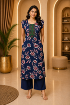 Navy Blue Vertican Co-ord Set