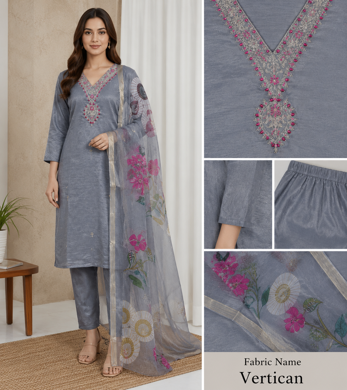 Gray Gala Work Vertican Suit Set