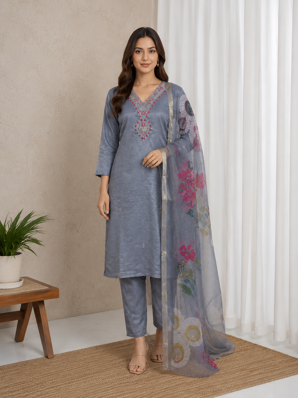 Gray Gala Work Vertican Suit Set