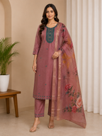 Dusty Mauve Straight Suit Set