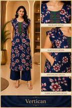 Navy Blue Vertican Co-ord Set