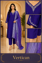 Royal Purple Vertican 3-Piece Ethnic Suit Set