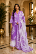 Lavender Purple & White Cotton 3-Piece Set