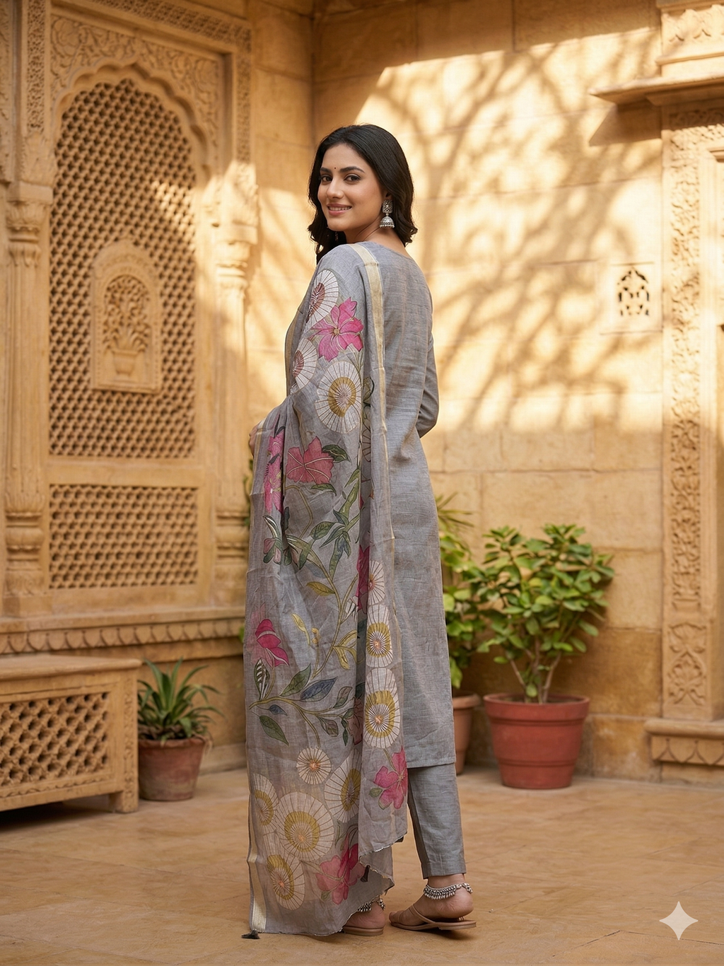 This one is truly a grey kurti set—here’s a clean,