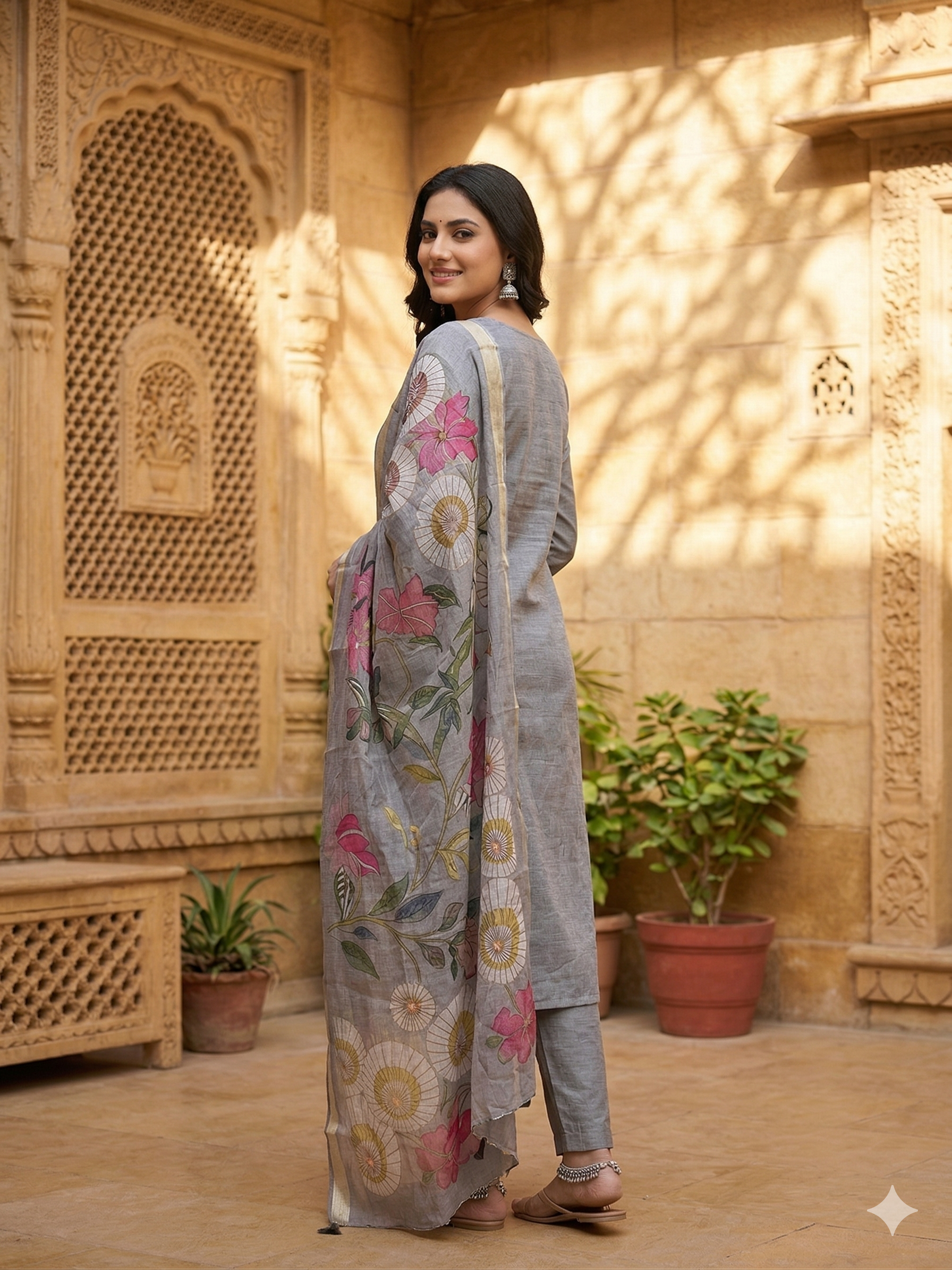This one is truly a grey kurti set—here’s a clean,