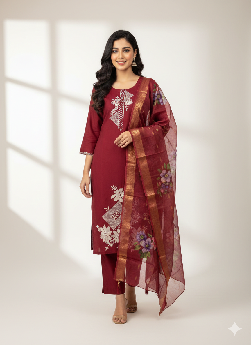 3 Piece Kurti Pant Set