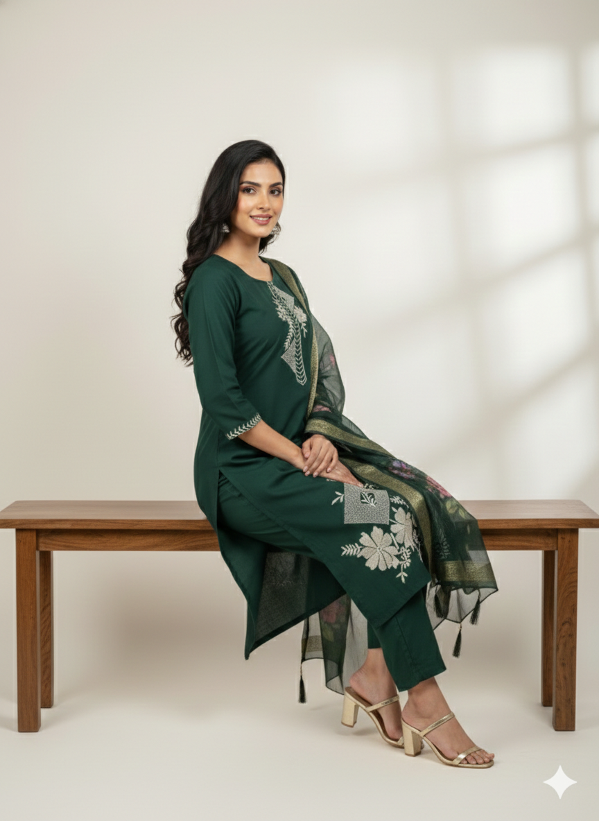 3 Piece Kurti Pant Set