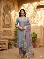 This one is truly a grey kurti set—here’s a clean,