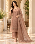 Peach Rose Salsa Printed 3-Piece Set with Palazzo