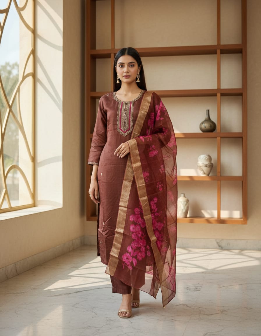 Here’s a high-quality image generation prompt based on your second kurti image: