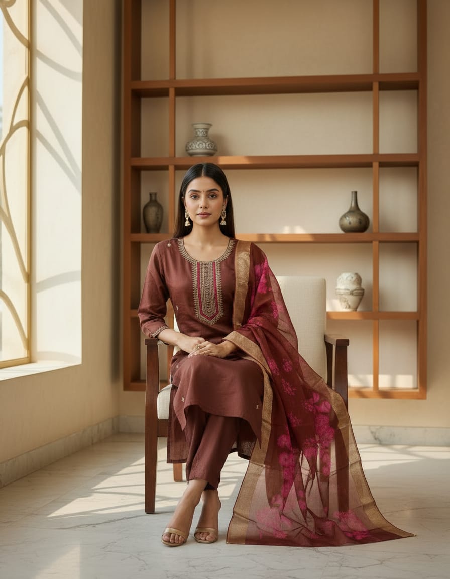 Here’s a high-quality image generation prompt based on your second kurti image: