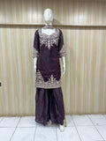 Dark Purple Designer Traditional Kurti Set with Intricate Patterns