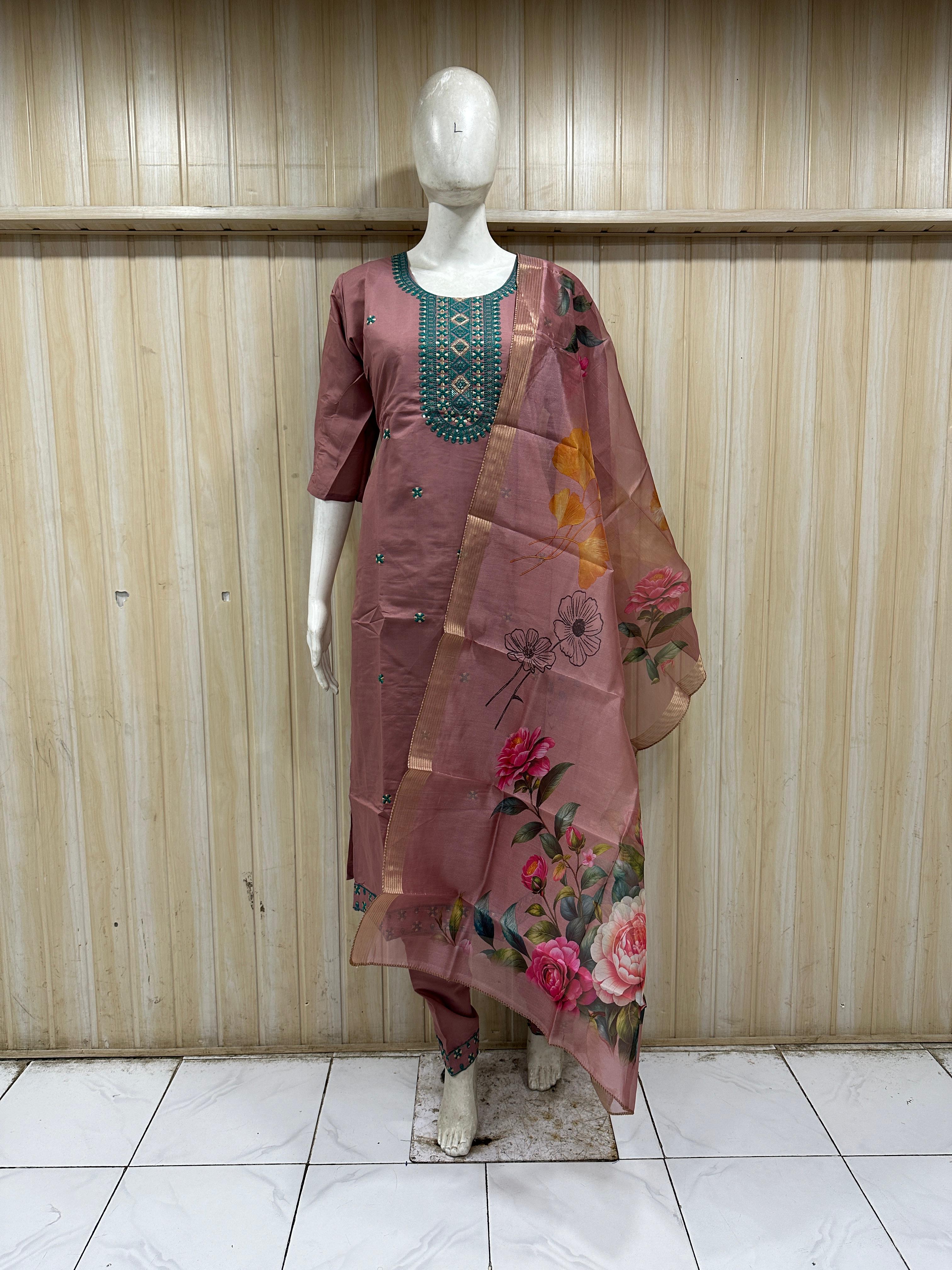 Dusty Mauve Straight Suit Set