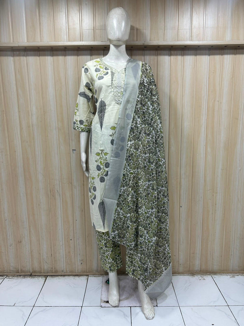 Ivory &amp; Olive Botanical Cotton 3-piece Set