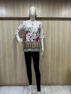Premium Multicolour Printed Mull Cotton Short Kurti