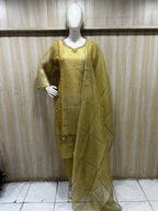 Mustard Gold Salsa Printed 3-Piece Set with Palazzo