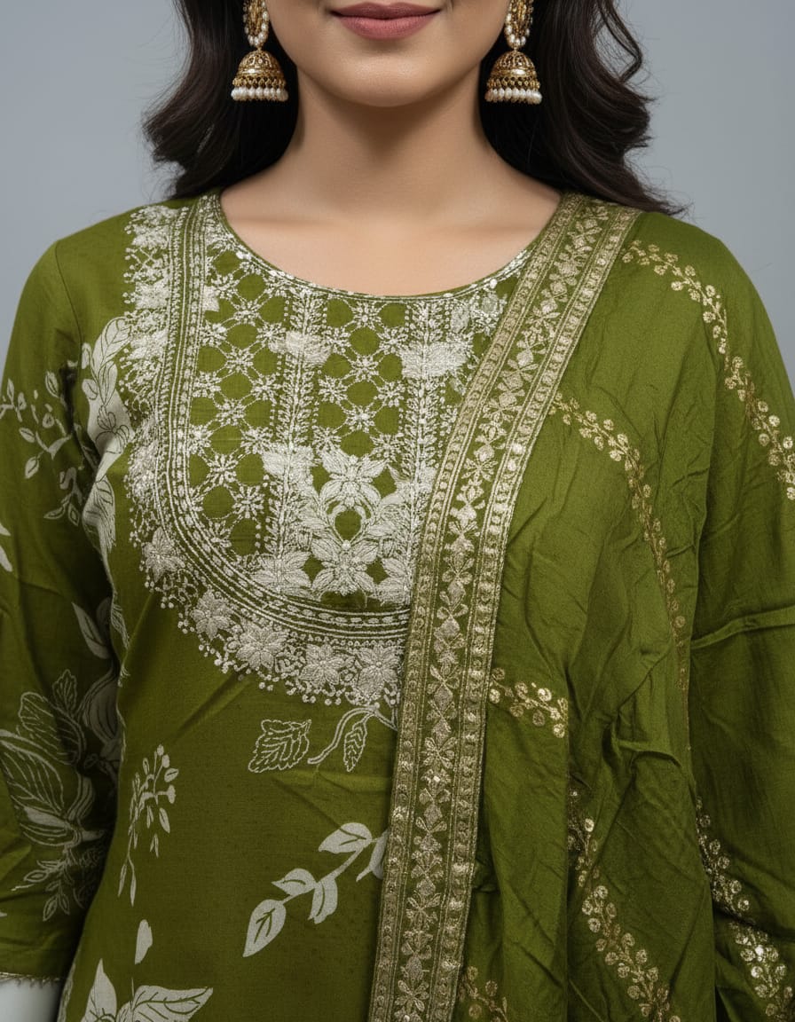 This green kurti has a rich ethnic vibe—perfect for a premium Indian photoshoot look. Here’s a high-quality, ready-to-use AI prompt tailored for this exact outfit: