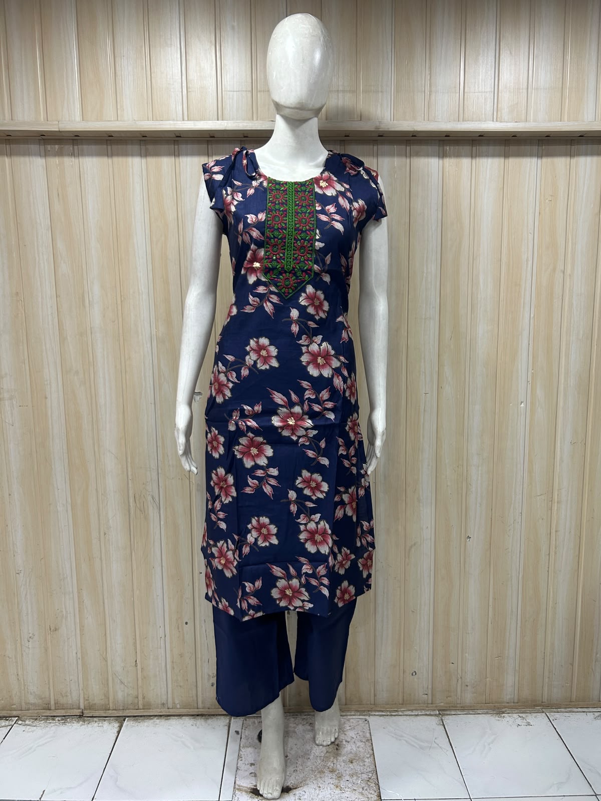 Navy Blue Vertican Co-ord Set