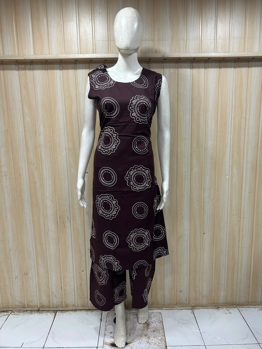 Deep Plum 24 Grade Heavy Rayon Sleeveless Co-ord Set