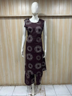 Deep Plum 24 Grade Heavy Rayon Sleeveless Co-ord Set