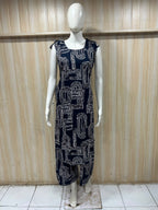 Navy Blue 24 Grade Heavy Rayon Printed Co-ord Set